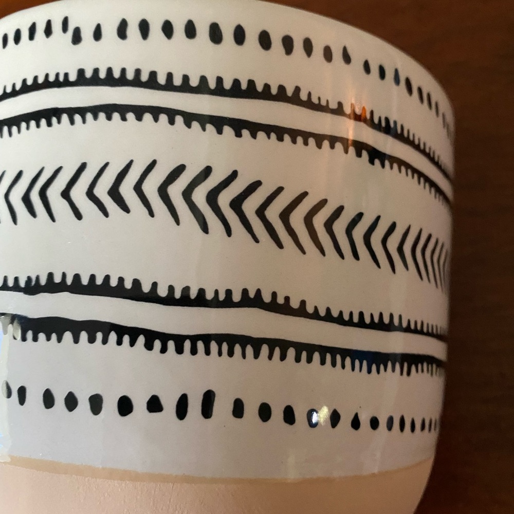 Mid-Mod Boho Geometric Ceramic Planter / Plant Pot - Picture 5 of 12